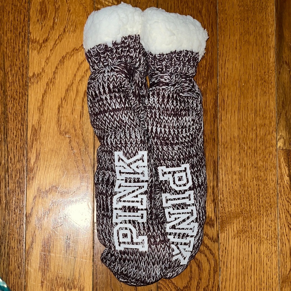 PINK Victoria's Secret Cozy Knit Socks with Sherpa